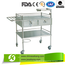 Stainless Steel Medicine Trolley with Drawer